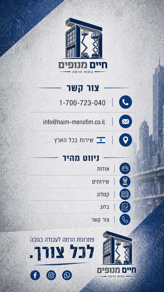 חיים מנופים — צור קשר וניווט מהיר
